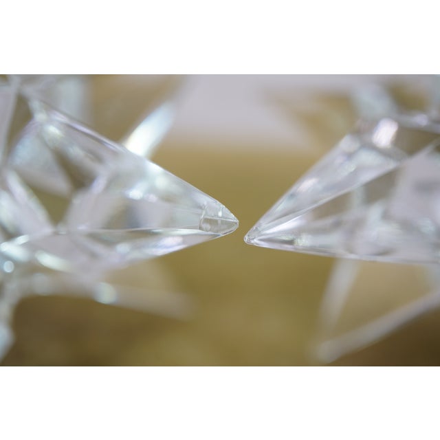 Transparent 2 Mid Century Rosenthal 9 Point Crystal Taper Candlesticks Candle Holders 4" For Sale - Image 8 of 13