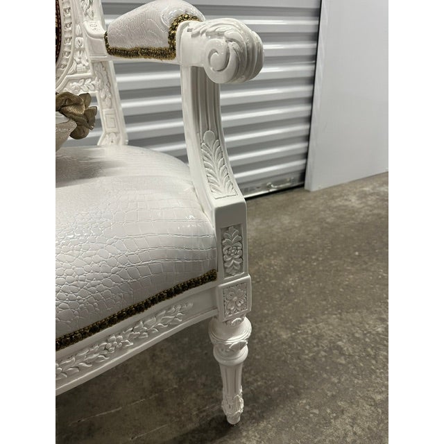 Late 20th Century Caspani Tino Group Italian Carved Accent Armchair With Pillow For Sale - Image 11 of 14