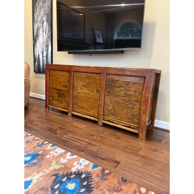 Early 20th Century Antique Asian Distressed Console For Sale - Image 5 of 9