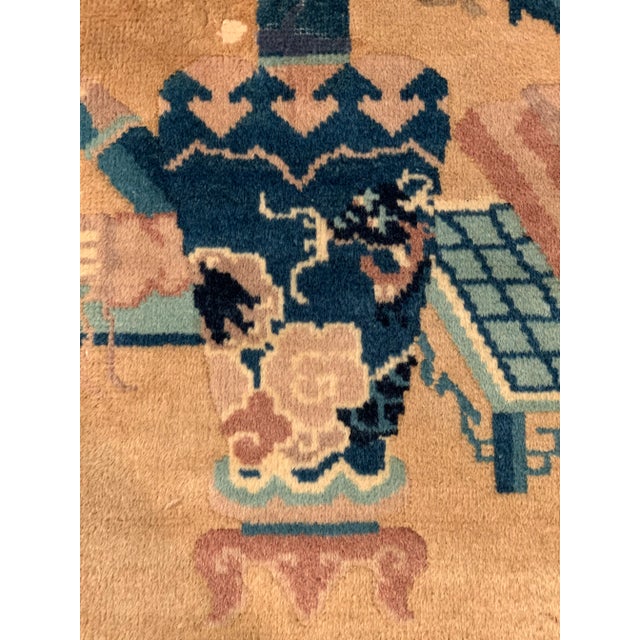 1930s Beige Color Hand Knotted Chinese Art Deco 3'11'' X 6'3'' For Sale - Image 9 of 10