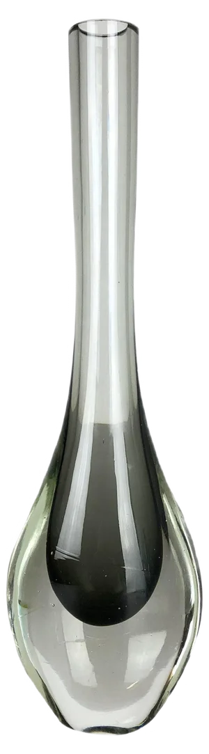 Italian Grey Murano Glass Sommerso Single-Stem Vase by Flavio Poli, 1960s