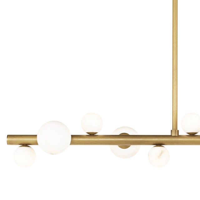 Regina Andrew Styx Alabaster Orbs Chandelier, Natural Brass Finish For Sale In Detroit - Image 6 of 8