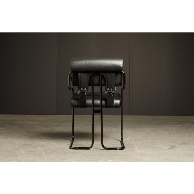 Black Black Leather Tucroma Chairs by Guido Faleschini for Mariani, Brand New - Set of 12 For Sale - Image 8 of 12