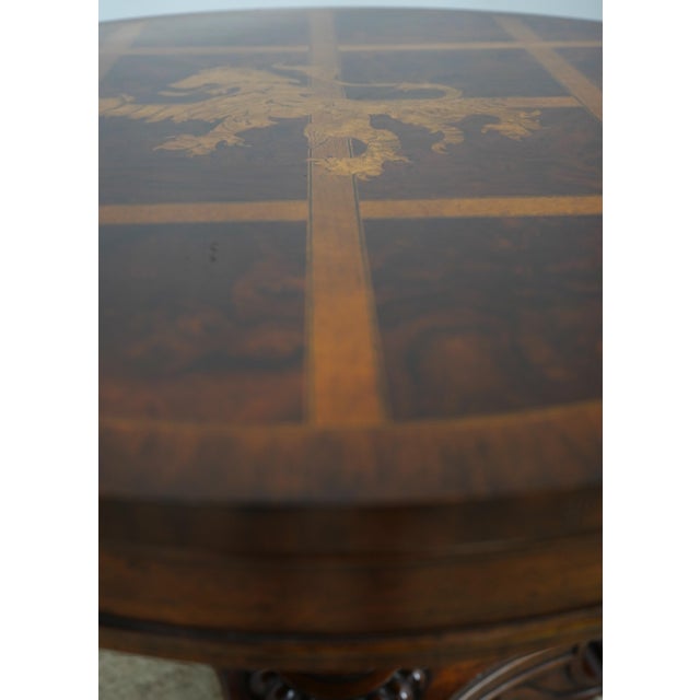 Maitland Smith Round Inlaid Accent Table For Sale - Image 10 of 15