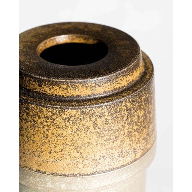 Beige Salt-Fired Chamotte Porcelain Vase by Martin Schlotz, Germany, 2005 For Sale - Image 8 of 10