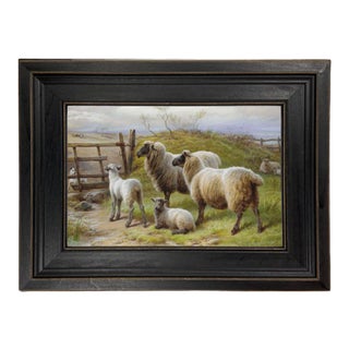 "A Doubtful Neighbor" Contemporary Reproduction Print on Canvas After Charles Jones, Framed For Sale