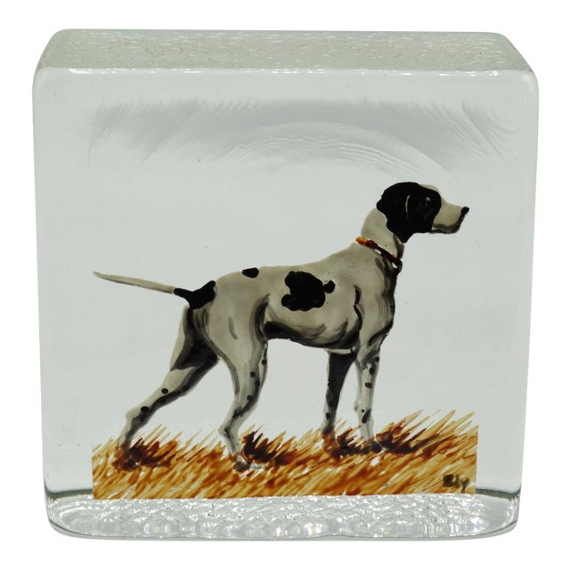 Hand Painted Dog Paperweight Bookend For Sale