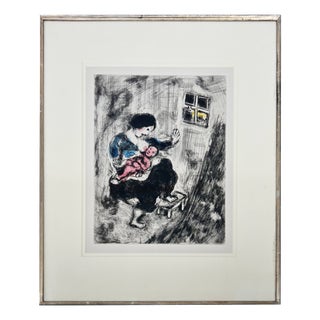Marc Chagall, The Wolf, the Mother, and the Child, 1954, Etching For Sale