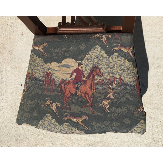 Set of 10 1940s Flamed Mahogany Chippendale Style Dining Chairs For Sale - Image 9 of 12