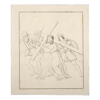 Thomas Holloway, Carrying the Cross, Original Etching, 1810 For Sale