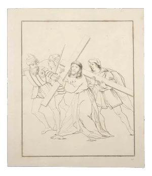 Thomas Holloway, Carrying the Cross, Original Etching, 1810
