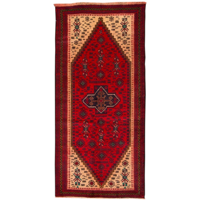 Red Vintage Persian Handmade Wool Rug For Sale In New York - Image 6 of 6