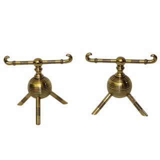 Late 19th Century Antique Christopher Dresser Aesthetic Movement Andirons - A Pair For Sale