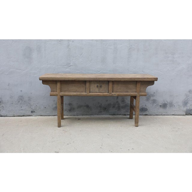 Chinese Antique Chinese Elm Dongbei Province Console Table For Sale - Image 3 of 5
