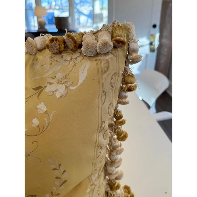 Mariano Fortuny Fortuny Silk Fabric Pillows With Tassles , a Pair For Sale - Image 4 of 8