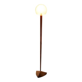 Federico Codato "Coffa" Floor Lamp With Murano Glass Shade, Mid-Century Modern For Sale