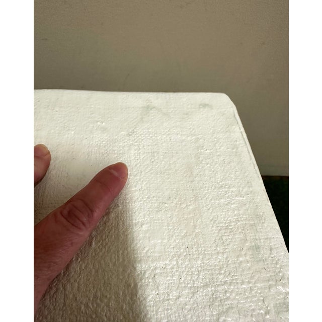 1980s Lane Trompe-Loeil White Draped Plaster Pedestal or Garden Stools After John Dickinson- Set of 2 For Sale - Image 10 of 10