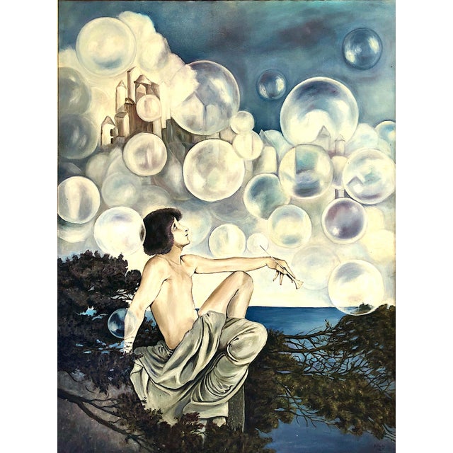 On offer is a direct, hand-painted homage to Maxfield Parrish, one of the most famous American illustrations of the 20th...
