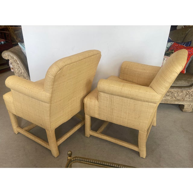 Camel Pair Vintage Natural Raffia Armchairs, 1980s For Sale - Image 8 of 18