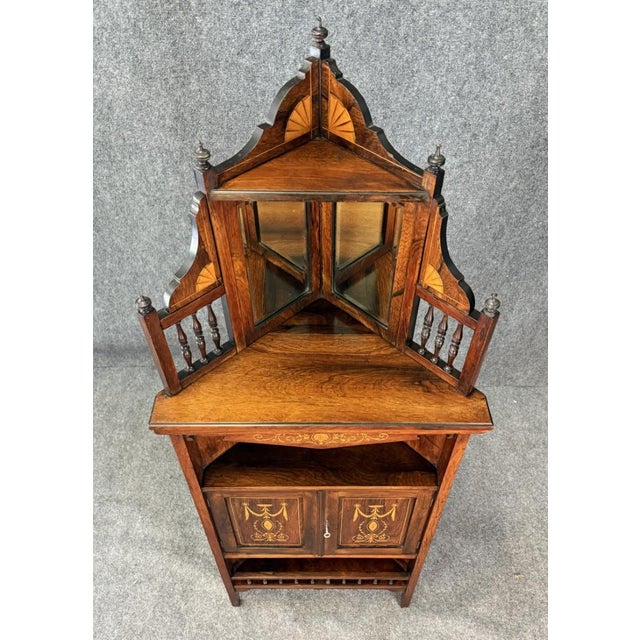 19th Century Inlaid Rosewood Corner Etagere For Sale In Raleigh - Image 6 of 13