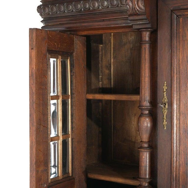 Antique Renaissance Revival Figural Carved Knight & Horse Oak Hunt Board C1890 For Sale - Image 15 of 18