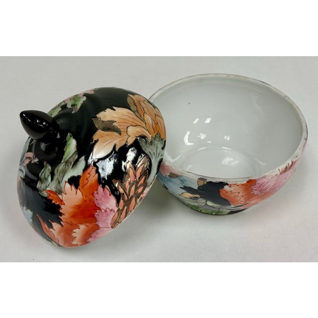Vintage Asian Chinoiserie Lidded Jar For Sale - Image 9 of 10