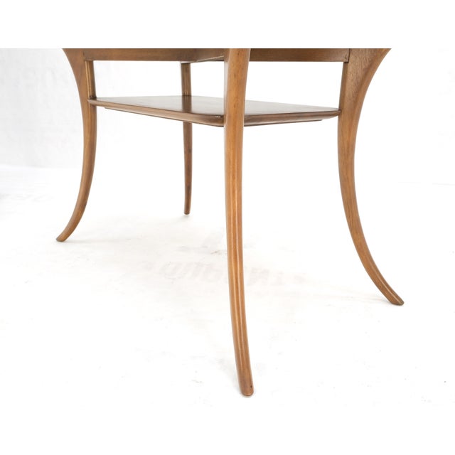 Mid 20th Century Mid 20th Century Pair of Rectangle Light Walnut Klismos End Side Tables by Gibings for Widdicomb For Sale - Image 5 of 13