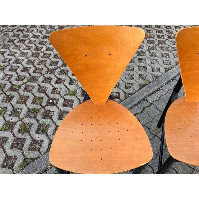 Yellow Italian Triangle Dining Chairs, 1980s, Set of 4 For Sale - Image 8 of 18