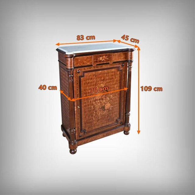Napoleon III Buffet in Marquetry of Precious Woods, 1800s For Sale - Image 18 of 18