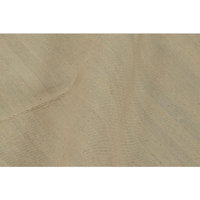 Textile Rug & Kilim’s Contemporary Rez Kilim in Brown and Teal Textural Stripes For Sale - Image 7 of 10