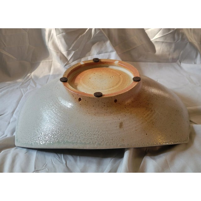 1990s Modernist Jennifer Owen Studio Pottery Footed Dish For Sale - Image 6 of 9