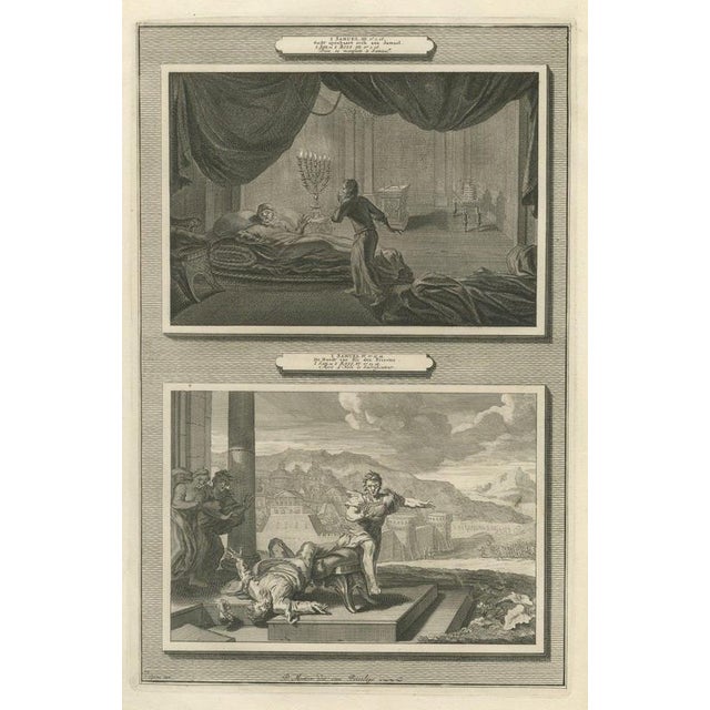 Pieter Mortier, The Calling of Samuel and the Death of Eli, 1700, Engraving For Sale - Image 12 of 12