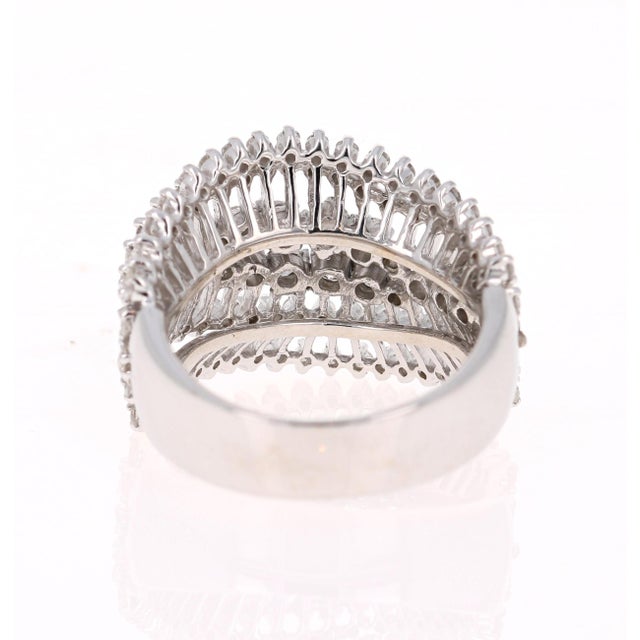 Roshe Jewels Diamond Ring 1.49 Carat Natural Diamonds 14kw Gold Cocktail Ring, Size 7 For Sale - Image 4 of 8