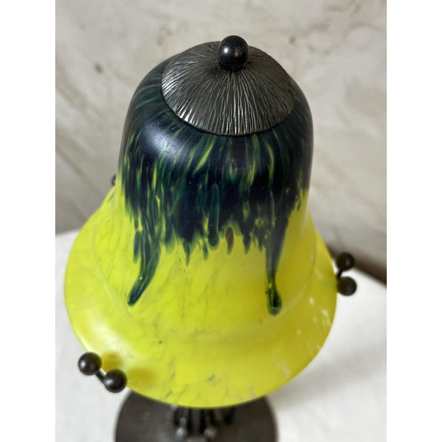 Art Deco Table Lamp in Frosted Glass, 1930s For Sale - Image 11 of 16