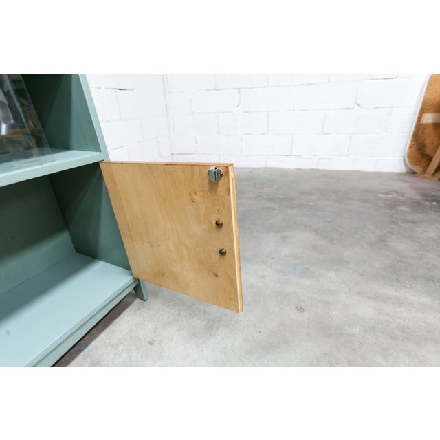 Atypical Noble Green Low Display Cabinet, 1960s For Sale - Image 9 of 12