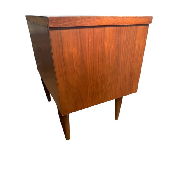 Harmony House 1960s Nightstand Two Drawer Walnut Harmony House For Sale - Image 4 of 8