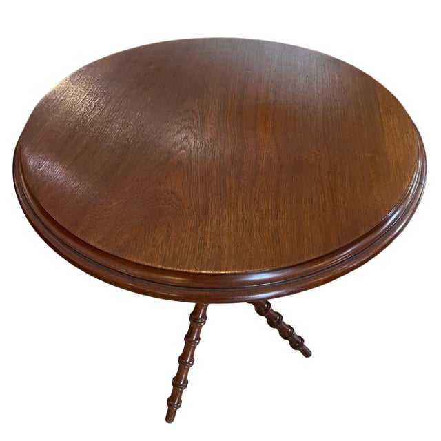 Antique English Mahogany Bobbin Table with Tripod Legs, 1800s For Sale - Image 4 of 5