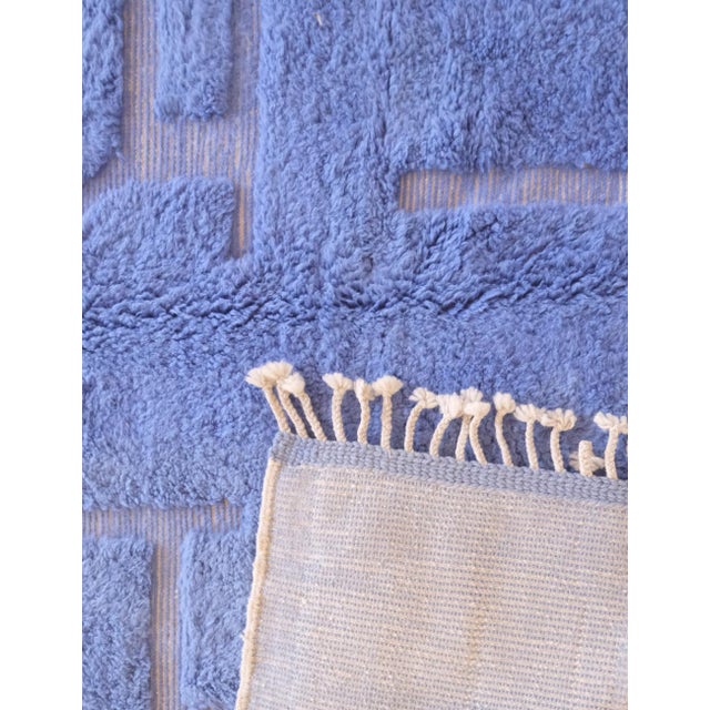 Blue Contemporary Moroccan Rug - 11.5 X 7.9 Ft For Sale - Image 4 of 8
