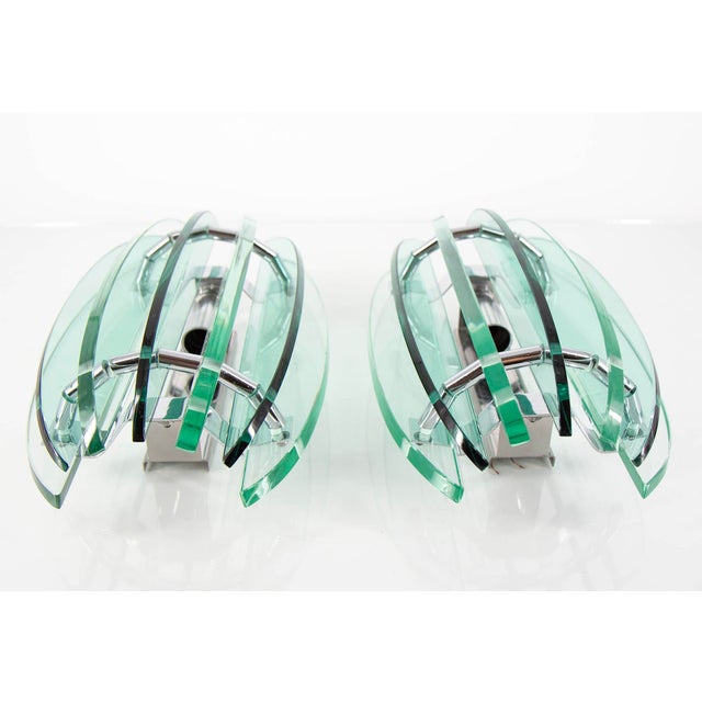 Glass Wall Lamps by Veca, 1970s, Set of 2 For Sale - Image 4 of 10