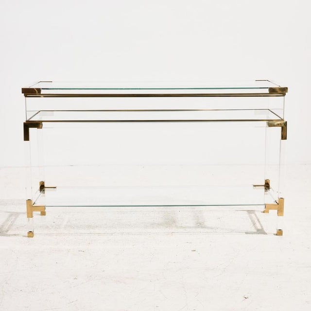Brass and Acrylic Glass Console Table from Fabian, 1970s For Sale - Image 18 of 18