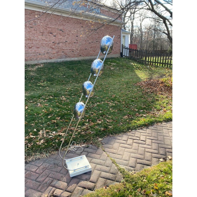 1970s Chrome Space Age Postmodern Floor Lamp For Sale - Image 4 of 8