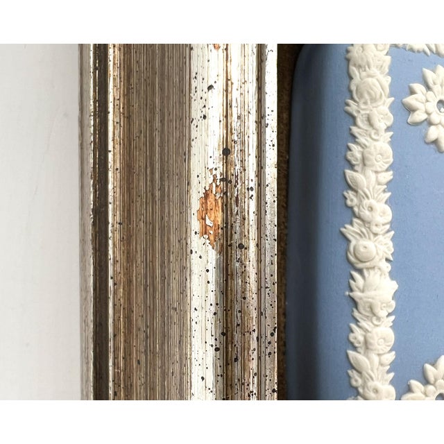 Blue Framed Wedgwood Attributed Jasperware Plaque — Neoclassical Relief in Gilt Frame Shadowbox - English Traditional For Sale - Image 8 of 12