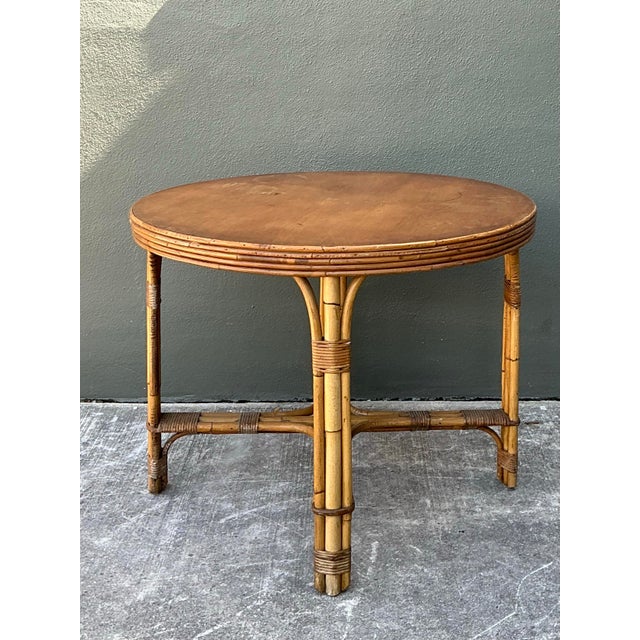 Vintage Bent Rattan Dining Table For Sale - Image 9 of 12