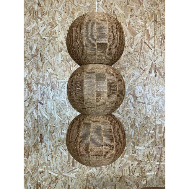 1960s Large Space Age Ball Lamp in Bast Braid, 1960s For Sale - Image 5 of 13