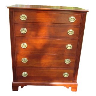 1950s Tall Solid Cherry Chest of Drawers by Willet For Sale