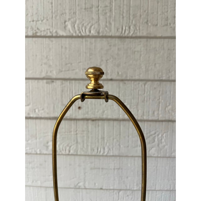 Metal 1980s Vintage Crystal & Brass Table Lamp Hollywood Regency, Criss-Cross Cuts For Sale - Image 7 of 10