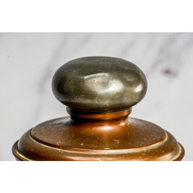 English Nice Antique Golf Trophy Copper Metal Humidor Lidded Jar Canister Sports Home Decor For Sale - Image 3 of 12