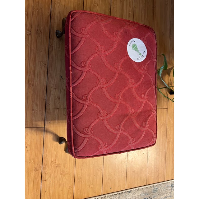 1970s Brass Footed Petite Rectangular Foot Stool For Sale In Atlanta - Image 6 of 6