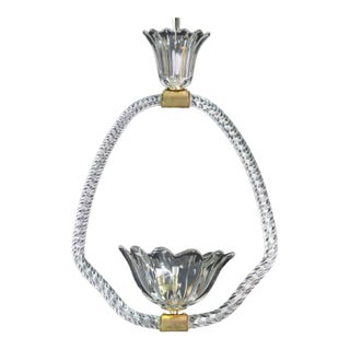 Petite Art Deco Pendant Chandelier by Ercole Barovier, 1940s For Sale