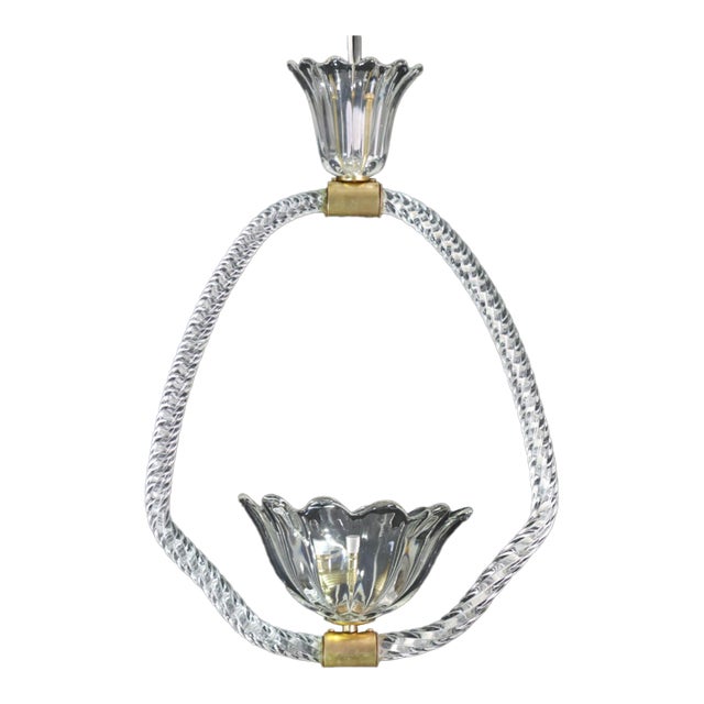 Petite Art Deco Pendant Chandelier by Ercole Barovier, 1940s For Sale